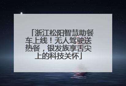 浙江松阳智慧助餐车上线！无人驾驶送热餐，银发族享舌尖上的科技关怀